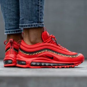 NIKE Womens Size 8 Red Leopard AIR MAX '97 Sneakers- BARELY WORN